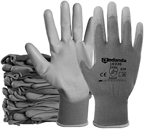 Предпазни работни Ръкавици ANDANDA от няколко пакета, Работни ръкавици от непрекъсната трикотаж с антиоксидантна полиуретанова
