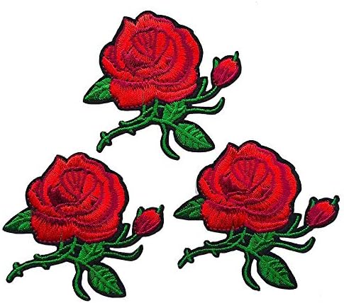 Qingxii Decorr Пъстри Цветя от Червени Рози Пришивание/Гали Бродирани Ленти Дрехи, Рокля, Шапка, Панталони, Обувки, Шиене
