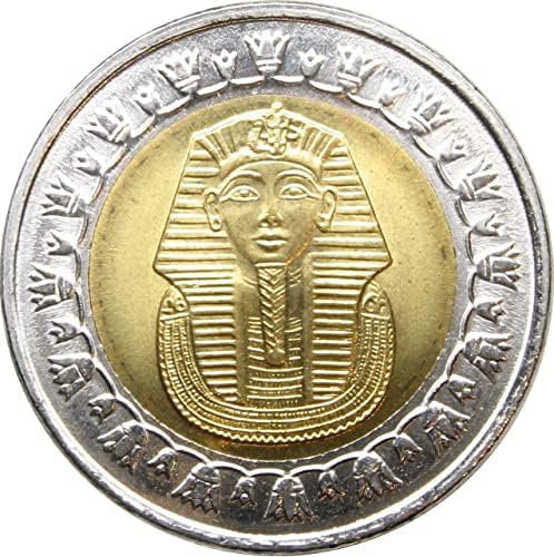 Египетска монета в 1 паунд | KM940a | 2008 | Биметаллическая | Арабска Република Египет | Маска на Тутанкамон | ١٤٢٩ - ٢٠٠٨