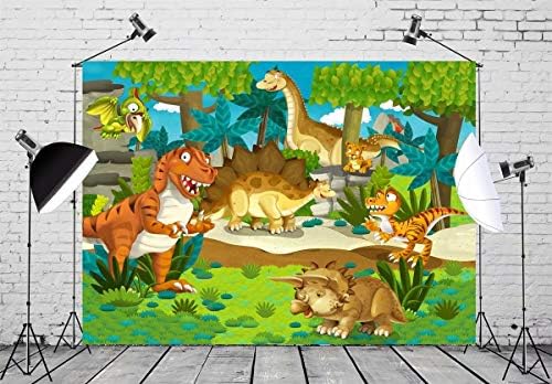 BELECO 5x3 метра Текстилен Cartoony Фон с Динозавром, тиранозавър рекс, Украса за Увеселителен Парк Джурасик парк, Фон за Снимки, Банер