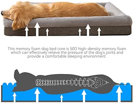 HIPIPET 50Г Ортопедично легло за кучета от пяна с памет ефект с висока плътност за малки кучета със среден размер. (Средно)