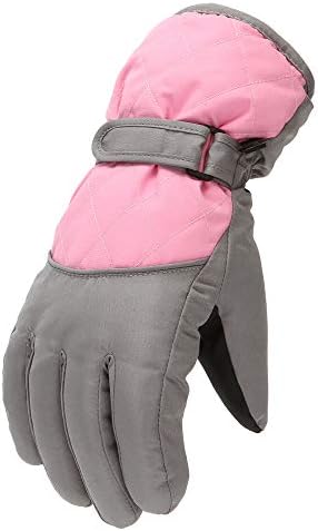 Зимните ски ръкавици за фитнес в стил мозайка в студено време за бебета, момичета, зимни ветроупорен ръкавици, улични топли