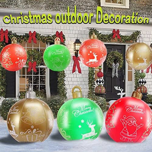 Leftgif Запалва Коледен Надуваем Балон с led подсветка и Дистанционно управление 24-Инчови Големи Коледни Надуваеми Играчки