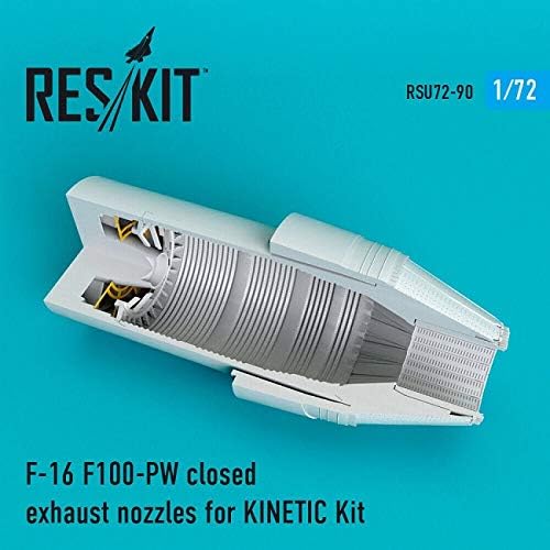 Reskit RSU72-0090 - 1/72 F-16 F100-PW Скрити изпускателни патрубки за комплект KINETIC