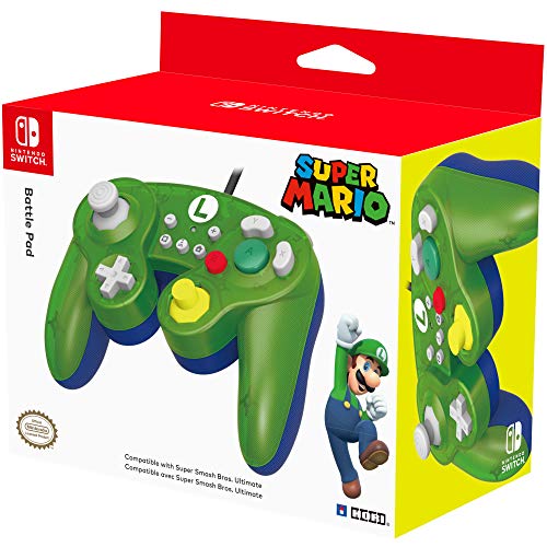 Бойна панел HORI Nintendo Switch (Луиджи) Контролер в стил GameCube, Официално Лицензиран Nintendo - Nintendo Switch