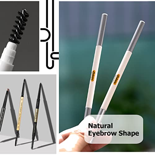 3 Различни молив за вежди, лесно създават естествени вежди, трайни, 4 в 1: Молив за вежди * 3; Пискюл за вежди * 1, тъмно-кафяв