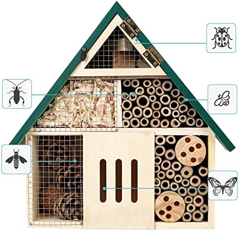 дървена Къщичка от насекоми antiai, Хотел Mason Bee, Окачен Хотел от насекоми-Пчели, Пеперуди, Лабиринт Мишка, Полезна Среда
