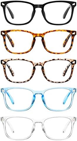 CCVOO, 5 опаковки Очила за четене с блокиране на синя светлина, филтър UV 400 /Отблясъци, Модни Точките За Жени /Мъже