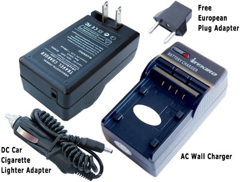iTEKIRO AC Стенно Зарядно за Кола dc Комплект за Panasonic DMC-FS7P + iTEKIRO 10-в-1 USB Кабел За зареждане