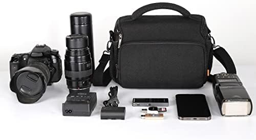 Чанта за фотоапарат DOMISO, Водоустойчив противоударная Чанта През рамо, Черен
