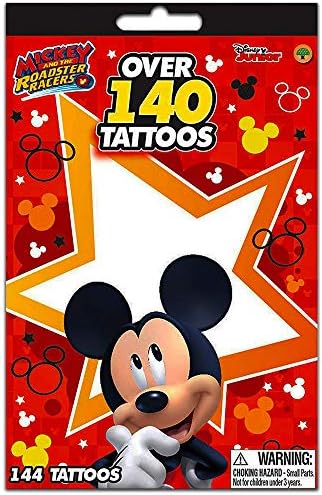 Disney Junior Мики Маус и Състезатели на родстерах Повече от 140 Брошури с Временни татуировки (2 опаковки)