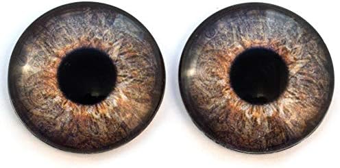 Кафява Двойка стъклени очи в стил steampunk в ретро стил Gears за художествени кукли кафяво-черен цвят, Скулптура, реквизит,