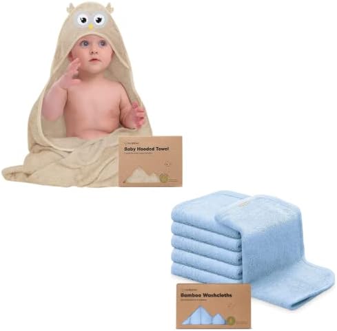 Бебешка хавлиена кърпа с качулка KeaBabies и 6 за опаковките на органични детски мочалок - Бамбуковое Детско кърпа Биологичното