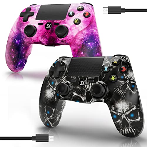 Комплект от 2 безжични контролери за PS4, контролер за Sony PlayStation 4 с Двоен 6-ос сензор за движение, който е чувствителен сензорен панел,