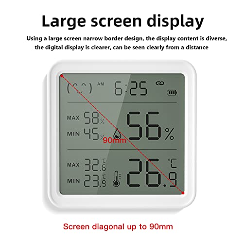 Bluetooth Термометър-Влагомер: Интелигентен следи температурата и влагата, с голям LCD дисплей с подсветка, безжична температурен сензор