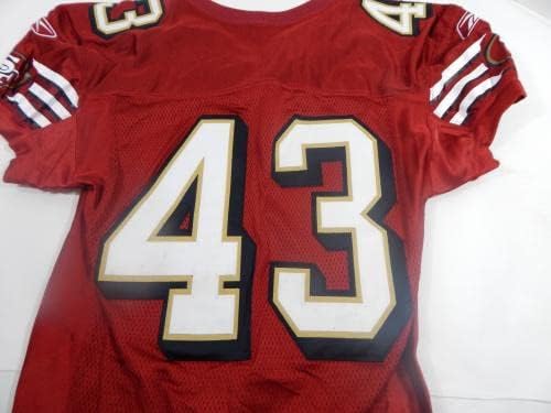 2003 San Francisco 49ers 43 Освободен Игра с Червената фланелка 42 DP32695 - Използваните тениски за игри NFL Без подпис
