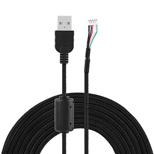 Dpofirs USB Кабел за игра на мишката G500s Преносимото USB кабел Black Line за игра на мишката, 2 m, 3.0 мм, Лесен Кабел