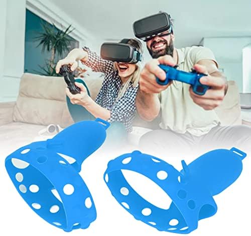Джойстик LAJS VR, Моющаяся Дръжка контролер за виртуална реалност, Регулируем и Удобен, с каишка за Quest 2 (син)