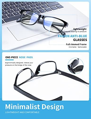 HENGOSEN сини светозащитные очила за мъже и жени, модернизирани очила за компютърни игри с прозрачни лещи, които напрежение