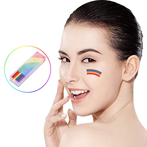 Розова Боя За лице, Определени за Colorization Лице Цвят на Знамето на гей-Лесбийской Гордост Боя За Лице Флаг ЛГБТ-гей-Прайда, за да
