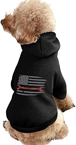 Ретро Механичен Флаг на САЩ, едно Парче Костюм за Кучета, Подходящи за Домашни Любимци, Дрехи, с Шапка, Аксесоари за Домашни любимци, за