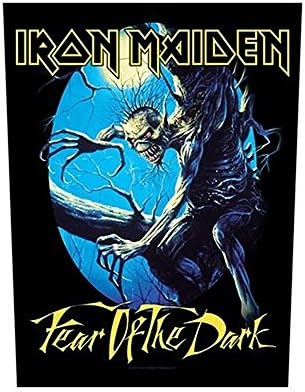 Официалната нашивка Rock Off Iron Maiden на гърба (Fear Of The Dark) Около 36 см-28 см Черно / синьо