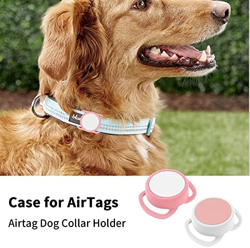 Титуляр яка Airtag за кучета, Защитен калъф Airtag за яка за кучета и котки, Актуализирана на притежателя яка Airtag, съвместим с Apple