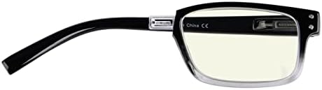 (Трябва да си купя и на двете очи) Черен Прозрачен-лявото око + 0,50 Компютърни очила за четене, блокиране на синя светлина, различна