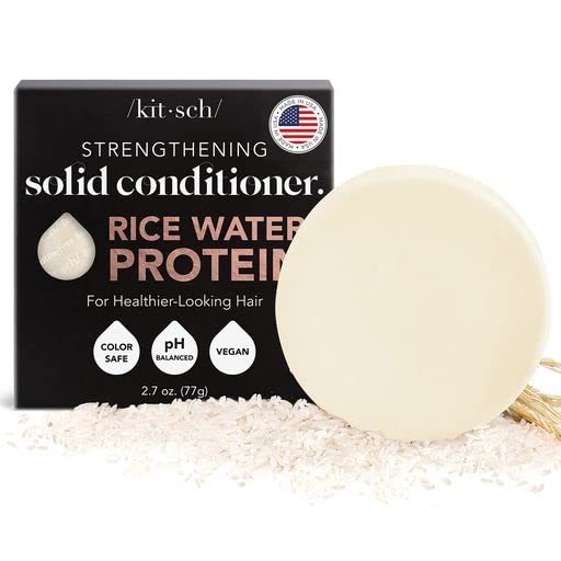 Стягащ Балсам-балсам за коса Kitsch с протеин оризова вода | Произведено в САЩ | Екологично Чист Почистващ и хидратиращ