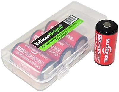 12 Пакети литиеви батерии Сполучлив cr123a lithium (произведено в САЩ) SF123A с калъф за носене EdisonBright BBX3