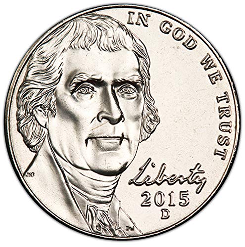 2015 D BU Jefferson Nickel Choice Не Обращающийся монетен двор на САЩ