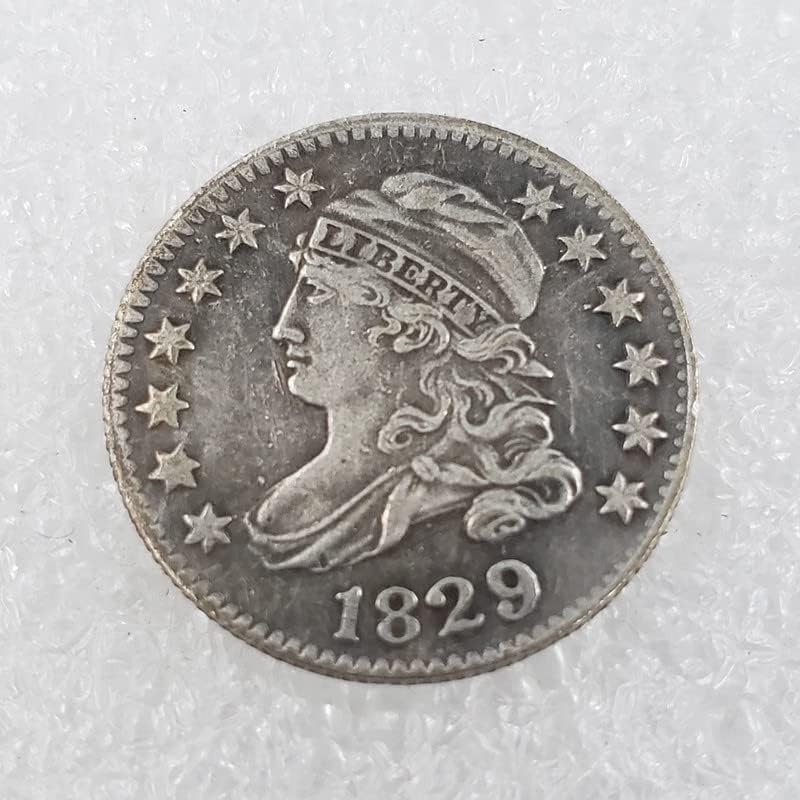 Старинни ръчно изработени изделия от 13 Години в САЩ Шапка на Главата Монета от 10 Цента Медна Плоча Възпоменателна Монета Сребърен Долар