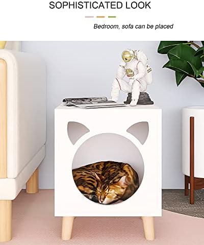 Малка странична масичка YANJING Cat Cabinet, Модерни Мебели за котки с подложка за Хол, Спалня, Тераси, Семейство и офис (Размер: 50 см