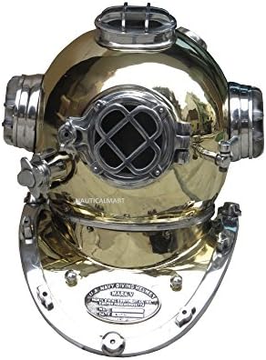 Каска за гмуркане NauticalMart Морс ВОЕННОМОРСКИТЕ сили на САЩ от месинг и алуминиеви 18 ретро подарък