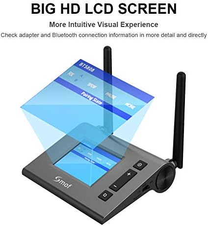 Smof 5808 Домашен Стерео Безжичен приемник и предавател, поддръжка на apt-X HD/LL с LCD Визуален Экранный Дисплей Адаптер Аудиоприемника