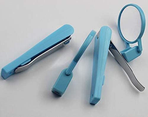 Машина за рязане на нокти от Въглеродна стомана с Подвижен и Регулируем 2-пъти Увеличительной Вградена пила за нокти, за нокти Син цвят,