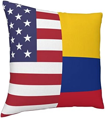 Флаг за Приятелство Америка Колумбия Мека Удобна Двустранен Плюшен Калъфка за възглавница със силна Домашна Практичност 18 X 18 инча