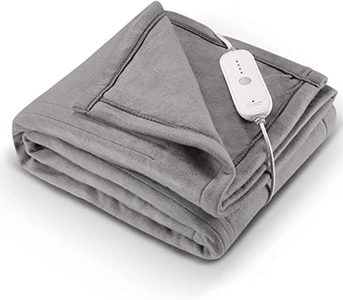 Електрическо одеяло с топъл CHRUN с автоматично выключением за 6 часа и 4 нива отопление, Одинарное Флисовое одеяло 50 x