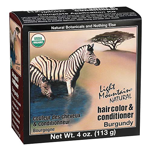 Балсам за коса Light Mountain Natural Hair Color & Conditioner, бордо, 4 унции (113 грама) (опаковка от 3 броя)
