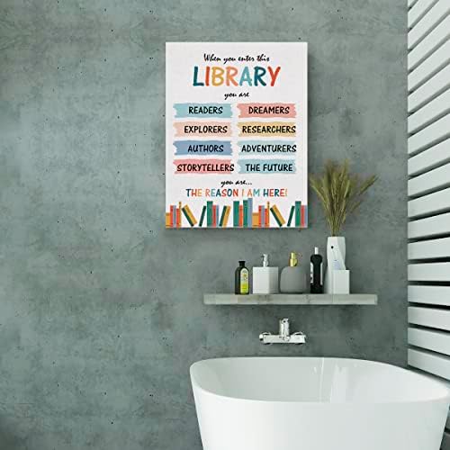 Училищна Библиотека Клас Платно Плакат Живопис Стенно изкуство, Когато вие Влизате В Тази Библиотека Печат на произведения на изкуството