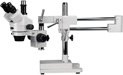 AmScope - Тринокулярный Стереомикроскоп 3,5 X-90X с околовръстен подсветка от 144 светодиоди и камера с автоматично фокусиране - SM-4TZ-144S-AF1