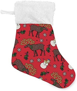 Коледни Чорапи ALAZA, Празничен Модел с Коледен Елен и Снеговиком, Класически Персонализирани Малки Чулочные Украса за семейни празници,