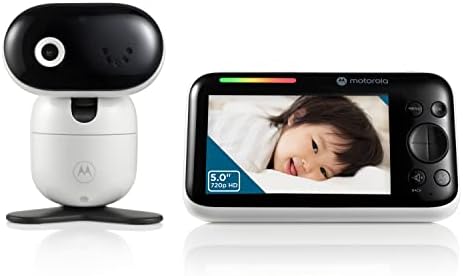 Motorola Baby PIP1610 HD - 5 Мотор Видеоняня с камера, Монтиране на стена, Обхват 1000 фута, Двупосочен звук, Мониторинг на стайна температура