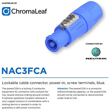 Удлинительный захранващ кабел ChromaLeaf Neutrik Professional PowerCon A (NAC3FCA) до PowerCon B (NAC3FCB) | 14 AWG | 10 метра
