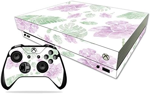 Корица MightySkins, съвместима с Microsoft Xbox One X - Акварели на цветя | Защитно, здрава и уникална Vinyl стикер | Лесно