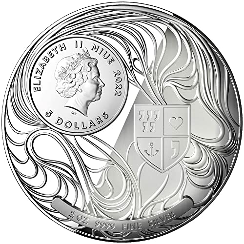2022 DE Модерна Възпоменателна монета PowerCoin Liberty Fortress 2 Грама Сребърна монета 5$ Ниуе 2022 Proof