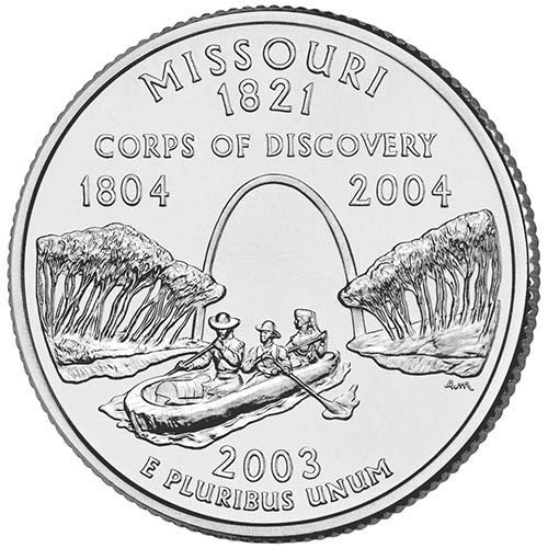 2003, P & D BU Избор тримесечие на щата Мисури, не Обращающийся Монетен двор на САЩ, Комплект от 2 монети