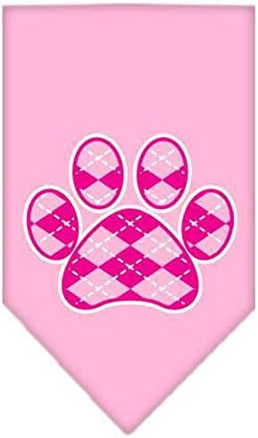 Mirage Pet Products Кърпа за домашни любимци Argyle Paw Pink с Трафаретным принтом, Голяма, Светло розово