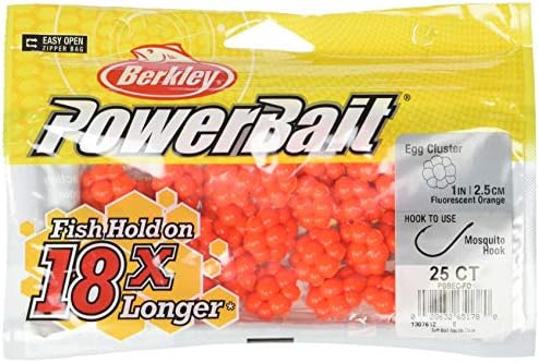 Пъстърва Berkley PowerBait /Кичури яйца Стоманена Главата Флуоресцентно-оранжев цвят (25 броя)