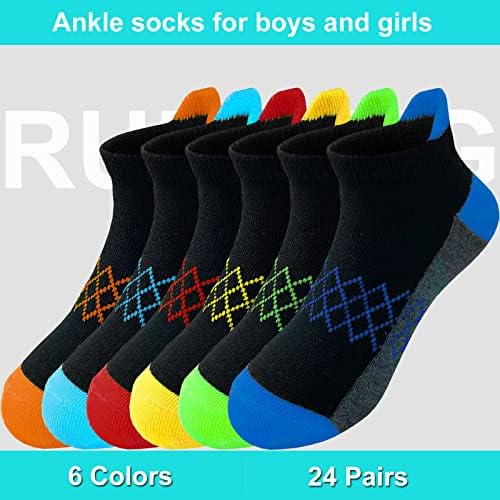Чорапи за момчета Tsmollyu, 24 Чифта Чорапи С Ниско Деколте На Лигавицата, Спортни Чорапи До Глезена За Малко по-Големите